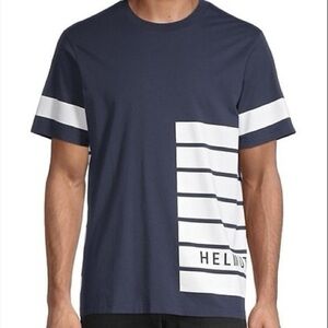 Helmut Lang Logo Stripe Tee Patrol Navy Medium